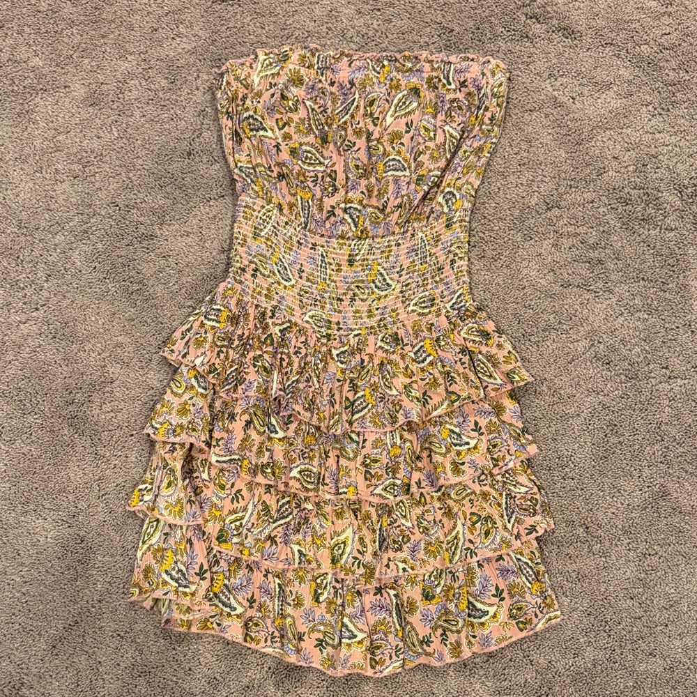 100% rayon strapless paisley dress from Aqua